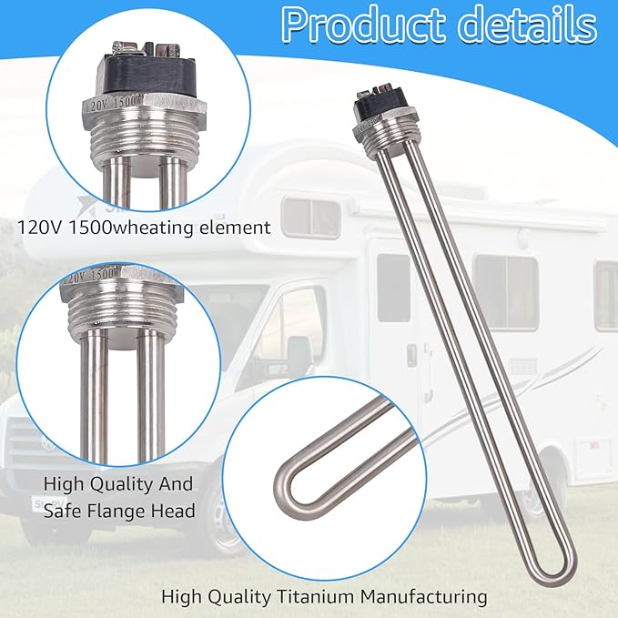 520900 232794 520789 RV Water Heater Element 1440W 120V Screw-in, Compatible with Atwood Suburban GC6AA GC10A GCH6A SW Series(1Set)