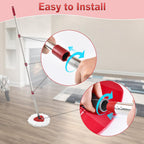 Mop Handle for Ocedar, Mop Handle for O Cedar, Spin Mop Replacement Handle for O Cedar, 4 Section 30" to 58" Mop Handles for Ocedar Spin Mop & H2pro Flat Mop, Mop Stick Mop Pole Handle for Ocedar Mop