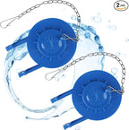 Universal Toilet Flapper Replacement 2 Inch - Compatible with Most American Standard Kohler Fluidmaster Toto Gerber Toilets Tank Water Saving Rubber Flush Valve Flapper with Stainless Chain Blue 2Pack