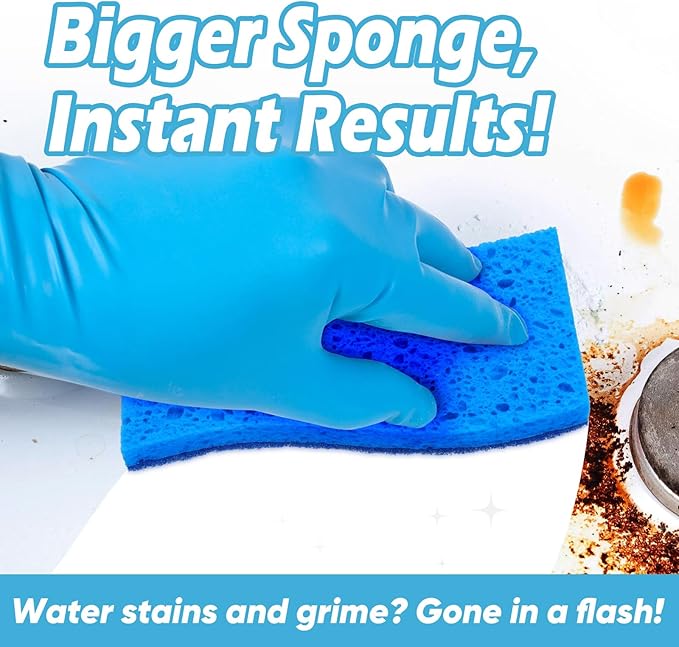 AIDEA XL Scrub Sponges Non-Scratch 12Count, Extra Large Sponges Kitchen, Sponge for Dishes, Cleans Fast Without Scratching Safe for Non-Stick Cookware, Cleaning Power for Kitchen, House