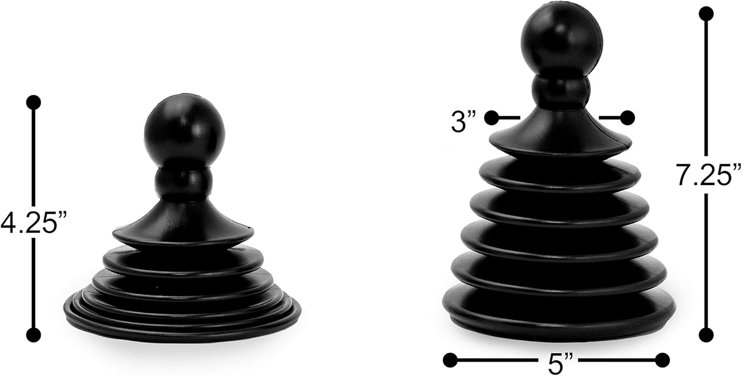 Master Plunger Mighty Tiny Plunger Designed for Bathroom/Kitchen Sinks, Perfect for RV’s. Unclogs Fast & Easy (Patent Pending), Black