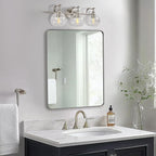 ANDY STAR 3 Light Bathroom Vanity Lights, Modern Wall Sconces Lighting, Silver Bathroom Lights with Clear Glass Shades, Bath Wall Lights Wall Lamp for Mirror, Living Room, Kitchen, Hallway