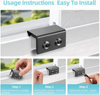 Window Locks for Up and Down Windows 4 Pack Window Stopper Sliding Window Lock for Vertical Horizontal Sliding Windows Doors with Key Aluminum Window Security Locks Child Proof(Black Medium)