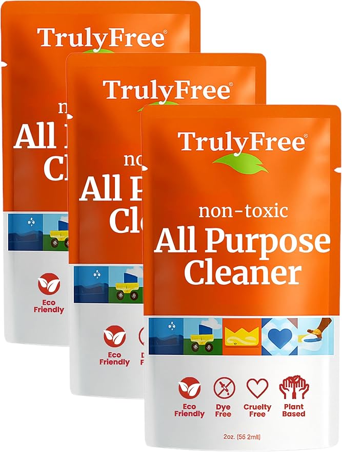Truly Free Everyday Cleaner - Multipurpose Cleaner Spray, Kitchen Counter Cleaner, Natural Cleaning Products, Multi-Surface Household Solution - Pack of 3