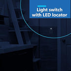 LIDER Minimalist Design Matte Finish Lighted Decorator Switch, Frameless Paddle Light Switch with Locator Light, Grounding Screw, 3-Way or Single Pole, 15A 120V, UL Listed, LS15-3W-GY, Gray