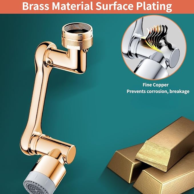 1440° Swivel Sink Extender for Faucet - Universal Kitchen Sprayer, 2 Flow Modes, 1080°+360° Rotatable Kitchen Sink Attachment, Swivel Multifunctional Robotic Arm for Kitchen/Bathroom