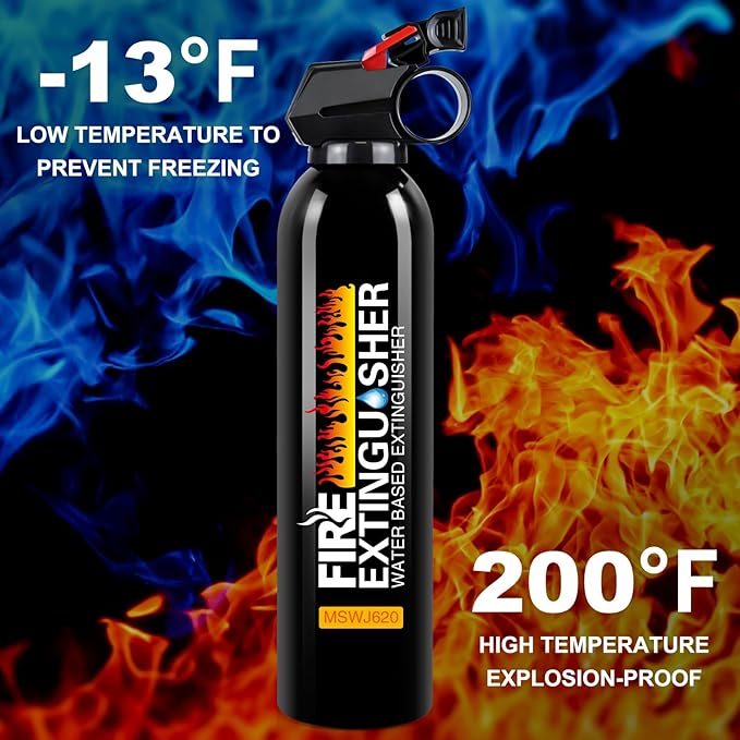 Fire Extinguisher for Home - Car Fire Extinguisher with Mount, Small A B C K Fire Extinguisher, Water-Based Fire Extinguishers for Car/House/Kitchen/Truck/Marine/Boat/Vehicle/utv/rv (2)