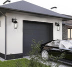 Outdoor Wall Lights, 18inch Waterproof Exterior Lighting Fixtures, Black Large Wall Sconce with Glass Shades, E26 Aluminium Outside Lanterns for Porch Farmhouse Patio Doorway Garage