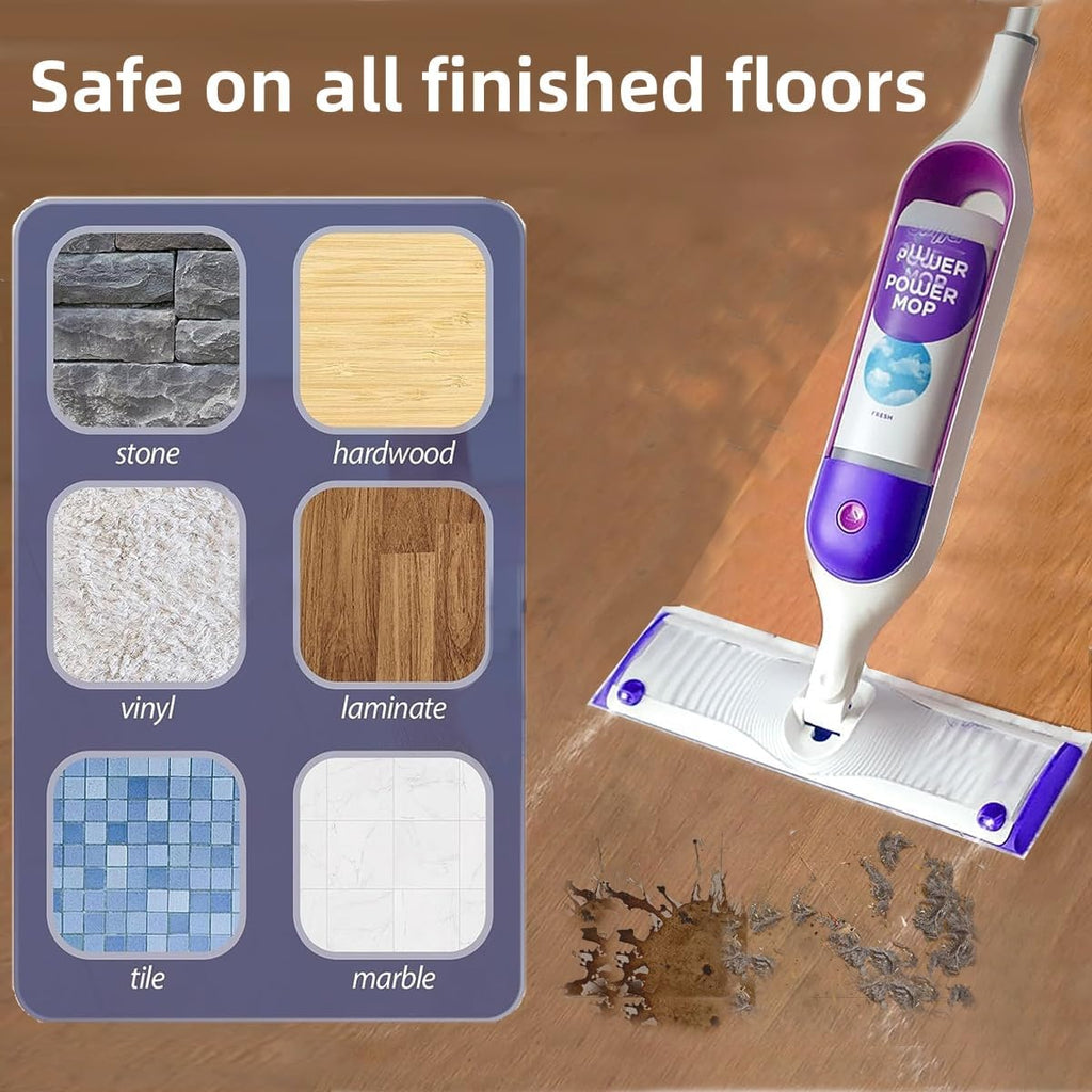 Disposable Mopping Pad Refills for PowerMop Multi-Surface,Wood Mopping Pad Refills for Floor Cleaning, 10 Count (10 Purple+10 Brown)