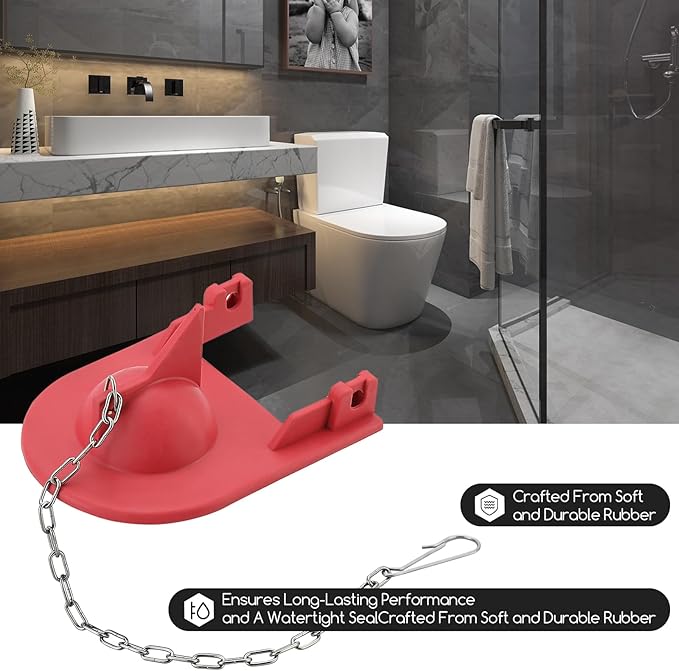 2 inch Toilet Flapper for Kohler GP1078440 Toilet Flapper, Flexible Rubber Toilet Plug Flapper, Toilet Tank Flapper Replacement, Red