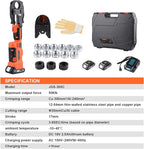Multifunctional Electric Hydraulic Crimping Tool, 12 Ton 8AWG-600MCM and Pro Press Copper Crimper Tool with 1/2, 3/4, 1 Crimping Range, Hydraulic Cable Cutte φ25/32”Steel Wire Cutter 120KN