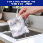 24PCS 3-Layer Non-Scratch Multipurpose Steel Wire Dishcloths - Reusable Quick-Dry Odor-Free Scrub Cloths for Dishes, Kitchen Cleaning Cloths for Cookware, Sinks, Stove Tops(7.87X7.87)