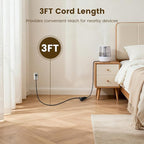 SURAIELEC Extension Cord with Multiple Outlets 3 FT, 2 Grounded Outlets 1-to-2 Splitter, 16 AWG Heavy Duty Power Cord for Kitchen & Living Room, Christmas Light, Waterproof SJTW, ETL Listed, 2 Pack