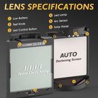 TOOLIOM Auto Darkening Welding Helmet with Light 1/1/1/1 Large Viewing 4.31" x 3.81" True Color Welding Mask Shade 4/5-9/9-13 Solar/Rechargeable Battery Powered Welder Hood for TIG MIG Stick CUT Grind