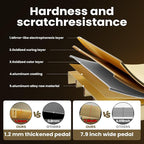 HillhutApex 4 Step Stool, Aluminum Foldable Step Ladder, Lightweight Stable Stool with Wide Non-Slip Pedals, 330lbs Bearing Capacity Ladder for Office,Home,Kitchen - Gold