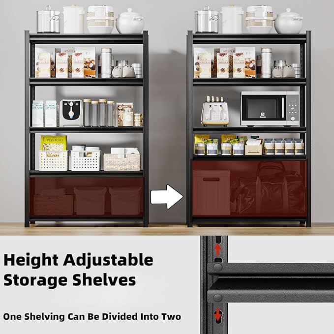 6-Tier 55" W x 24" D x 84" H Garage Shelving 3500LBS Storage Shelves Heavy Duty Metal Shelf Unit Adjustable Basement Industrial Storage Racks (6T-84 * 55 * 24)