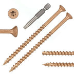 Wood Screws #10 x 3-1/2’’, T25 Star Torx Drive Flat Head Deck Screws, Brown, 58Pcs (1lb)