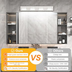 Ralbay 30inch Brushed Nickel Vanity Light for Bathroom 4-Light Metal Acrylic Modern LED Bathroom Light Fixtures