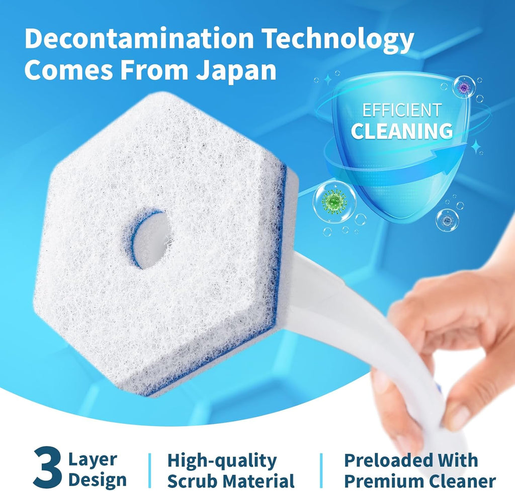 oshang Toilet Cleaner Refills, Toilet Refill Pads, Disposable Toilet Brush Heads for Toilet and Bathroom Cleaning, Compatible with Clorox Toilet Brush (32 Count)