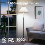 Consciot A19 LED Light Bulbs Dimmable,60W Equivalent,5000K Daylight White,9W 800 Lumens,E26 Standard Base,UL Listed,Lighting for Bedroom Living Room Home Office,5 Packs