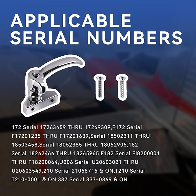 Left Hand Window Latch with Screw Compatible with 1954-1977 Cessna100,200,300 Series Aircraft