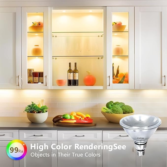 Par38 Halogen Flood Light Bulb 120V 90W, Dimmable PAR38 90W Light Bulbs, E26 Medium Base, Warm White, High Output Reflector Flood Lights for Indoor, 2 Pcs