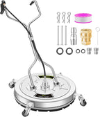 30" Pressure Washer Surface Cleaner Max with 4 Wheels, Stainless Steel Commercial Surface Cleaner for Pressure Washer, Dual Handle Power Washer Surface Cleaner for Concrete Driveway, 4500 PSI
