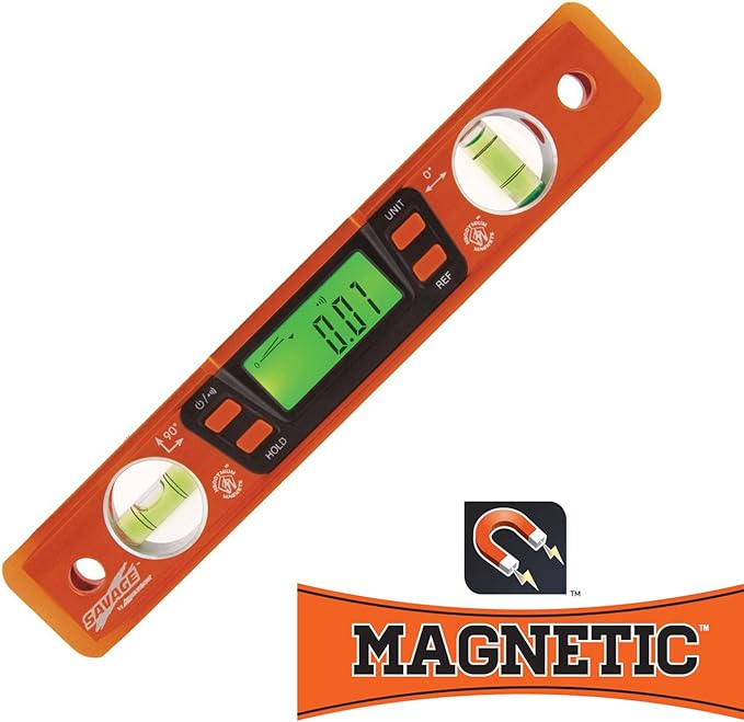 Swanson Tool Co SVT200 9 Inch Savage Digital Magnetic Aluminum Billet Torpedo Level,Orange