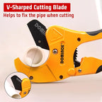 DOMINOX PVC Pipe Cutter, Cuts up to 1-5/8" PEX, PVC, PPR, Plastic Hoses& Plumbing Pipes,Ratchet PVC Cutter Tool with SK5 Blade and Aluminum Alloy Body