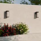 GLOBE Electric 60000165 1-Light Outdoor Wall Sconce, Matte Black, Frosted Glass