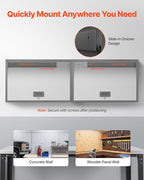 VEVOR Metal Wall Cabinet, 27.56W x 12.01D x 19.69H Inch, Floating Garage Tool Cabinet with Up-Flip Door and Shelf, 240 lbs Load Capacity, Fit for Garage, Basement, Kitchen, Warehouse Assembly Required