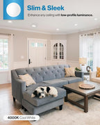 Sunco 12 Pack 4 Inch Ultra Thin LED Recessed Ceiling Lights Slim, 4000K Cool White, Dimmable, 10W, Wafer Thin, Canless with Junction Box - Energy Star