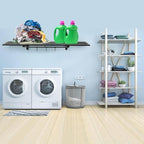 2-Pack 1X4 FT Garage Shelving Wall Mounted Holds Up to 800 Lbs Heavy Duty Wall Shelf, Black Metal Floating Adjustable Wall System Shelves for Garage Storage, Shed