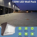 1-10V Dimmable 120W LED Wall Pack Light with Dusk to Dawn Photocell, 100-277V 16800LM 800-1000W HPS/HID Equiv., 5000K Outdoor Security Lighting, ETL Commercial Wall Mount Lights for Building