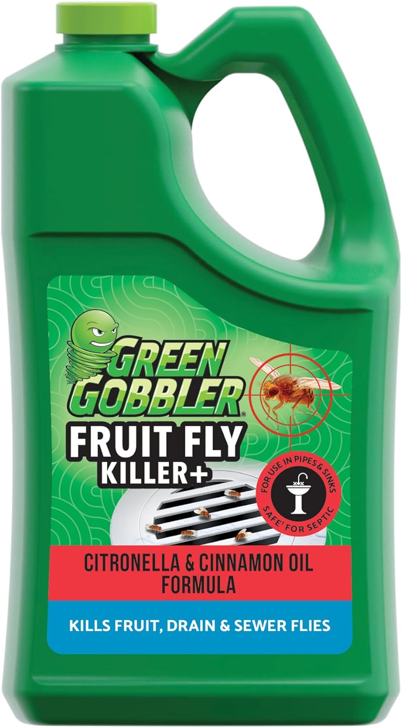 Green Gobbler Fruit Fly Goodbye Gel Drain Treatment | Killer Flies & Eliminator (1 Gallon)