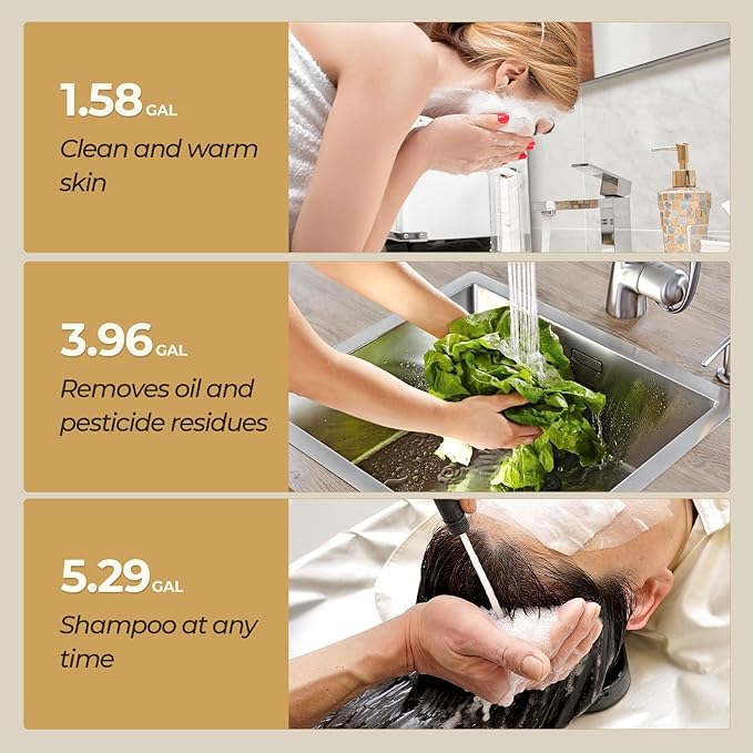 MIZUDO Electric Mini Tank Water Heater - 8.0 Gallon Point of Use Instant Hot Water Heater for RV, Camper, Kitchen, Food Truck, 120V 1440W, Under Sink, Wall or Floor Mounted, Easy to Install