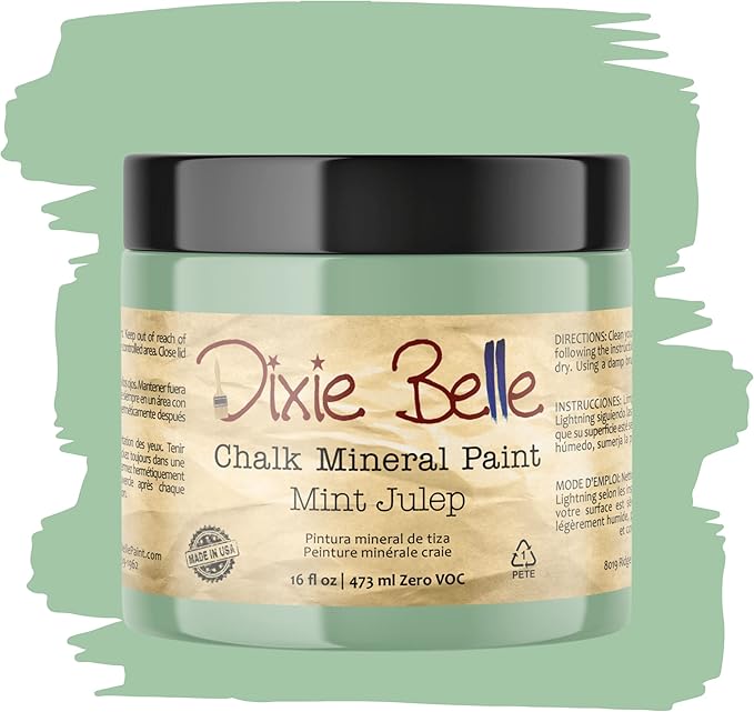 Dixie Belle Paint Company Chalk Finish Furniture Paint - Mint Julep (16oz) - Matte Mint Green Chic Chalk Mineral DIY Furniture Paint