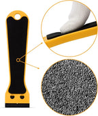 EHDIS 2pcs Plastic Razor Scraper 6-inch Long Handle Adhesive Remover Tool with 100 Double-Edge Blades for Window Tint Vinyl Scraper Decal Sticker Glue Remover (yellow)