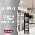 Weiman Stainless Steel Cleaner & Polish Streak-Free Shine - For Refrigerators, Oven, Dishwasher, Stove - 2 Pack Aerosol Spray with Microfiber Cloth Included