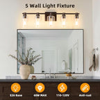 5 Lights Bathroom Lighting Fixtures Over Mirror Oil Rubbed Bronze Bathroom Vanity Light Fixture Farmhouse Vanity Light Vintage for Bedroom Living Room Hallway