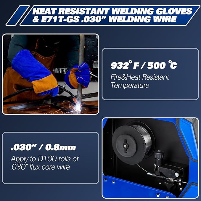 BILT HARD 135A 3-in-1 IGBT Inverter Welder, 110V Flux Core MIG/Lift TIG/Stick Welding Machine with Synergic Control, LED Display, 2T/4T/SPOT Modes & Full Kit (Solar Helmet, Gloves etc.)