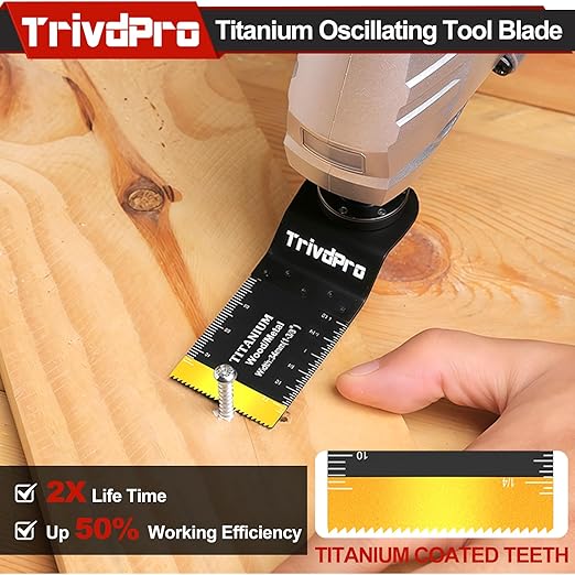 Oscillating Tool Blade Multitool Blades - TrivdPro 50pcs Multi Tool Blades Kits Oscillating Saw Blades for Metal Wood Plastic, Oscillator Blades for Multi Tool Fits Dewalt Milwaukee Ryobi Fein Bosch