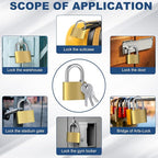 24 Pcs Solid Brass Keyed Padlock, Small Yellow Gym Lock, Strong Padlock with Same Key for Luggage Toolbox (30mm 1-3/16'')