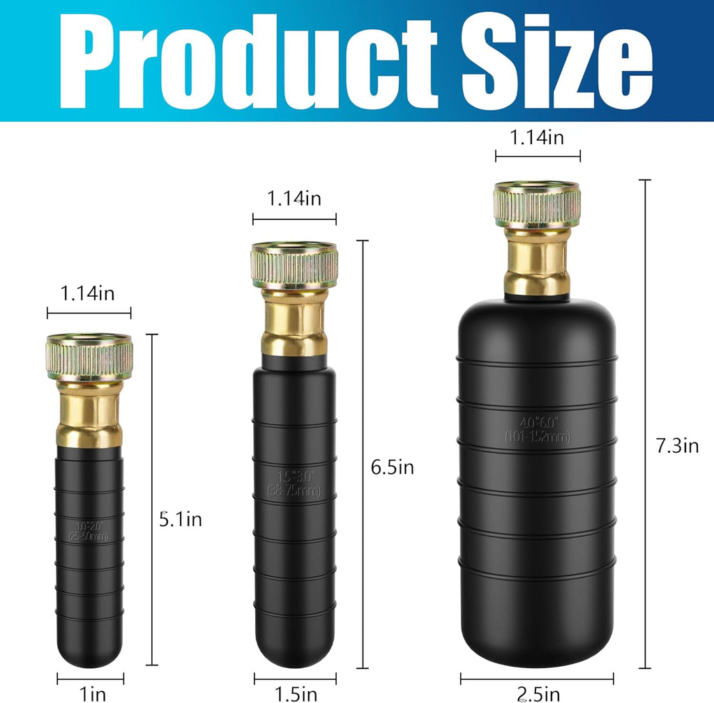 3 Pcs Drain Bladders,Rubber Bladder Drain Cleaners Fit 1" to 6" Drain Pipes,Drain Blockage Unclog Kits for Bathroom Drains Kitchen Sinks