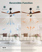 60 Inch Ceiling Fans with Lights 3 Downrods, Outdoor Ceiling Fan for Patios with Remote Control, ETL Listed, 3 Blades Wood Ceiling Fans Reversible Quiet Dc Motor For Indoor Bedroom Farmhouse