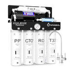 WINGSOL Dual Outlet Reverse Osmosis Water Filter, Mineral Alkaline UV 0 TDS Tankless RO System, Remineralize pH+ 12-Layer Filtration Under Sink, NSF/ANSI 42&53&58 Certified, Plug-in Required