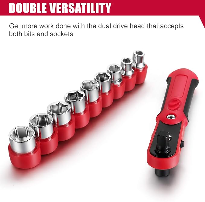 Eastvolt 128-Piece Home Repair Tool Set, Tool Sets for Homeowners, General Household Hand Tool Set with Storage Toolbox, EVHT12801, Black + Red (ASK01)