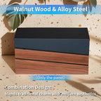 Wall-Mount Mailbox, Walnut Wood Panel, Rust Resistant Large Capacity House Mailbox, Morden Drop Mailboxes for Outside, Metal Post Box (No Keys Locking)