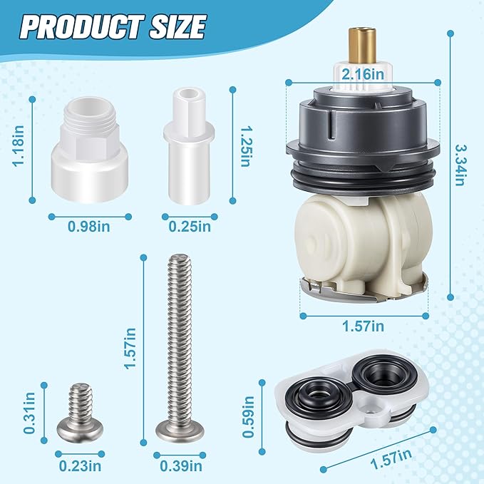 Enhon 1 Pack Shower Cartridge Replacement, RP46463 Cartridge Replacement Compatible with Delta Monitor 17 Series (2006 - Present) Dual Function Shower Faucet Valve, Including Seat and Spring Adapter