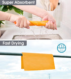 KitchLife Microfiber Cleaning Cloth Roll, 100 Pack - Tear-Away Microfiber Paper Towels, Lint-Free, Reusable, Washable for Kitchen, Car, Dishes, and Sensitive Surfaces (Tangerine Yellow)